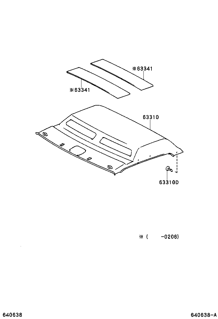 63312-37030-B0 HEADLINING, ROOF, NO.2 product image