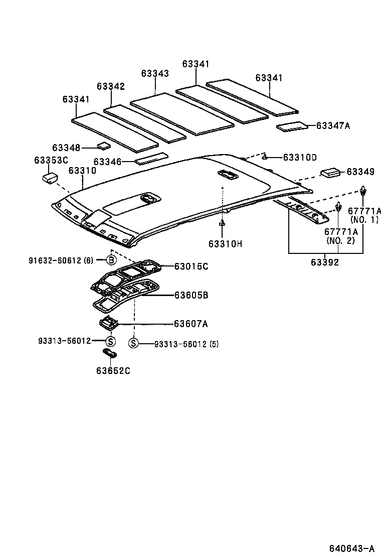 Toyota 63306-60101-B2 TRIM SUB-ASSY, SUNSHADE
