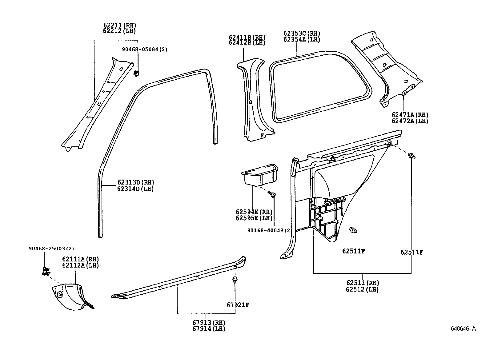 62333-10040-B1 TRIM, REAR DOOR OPENING, RH product image