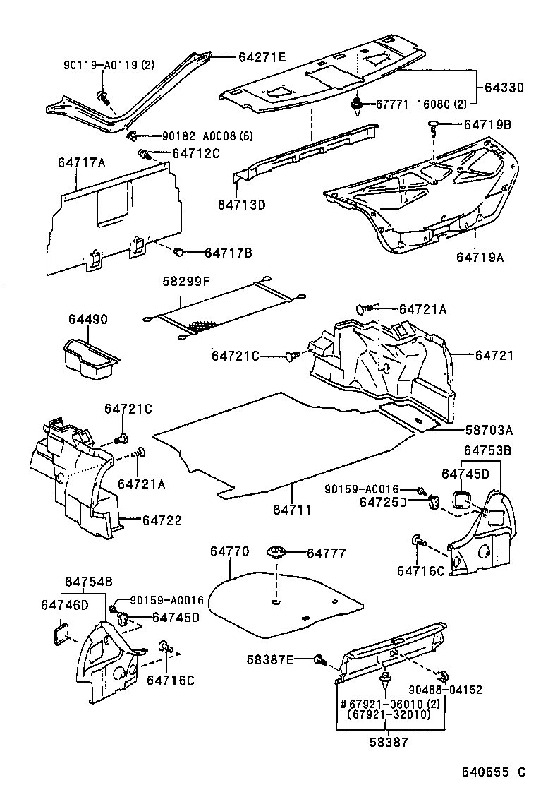 58703-07010 COVER SUB-ASSY, LUGGAGE COMPARTMENT SIDE, RH product image