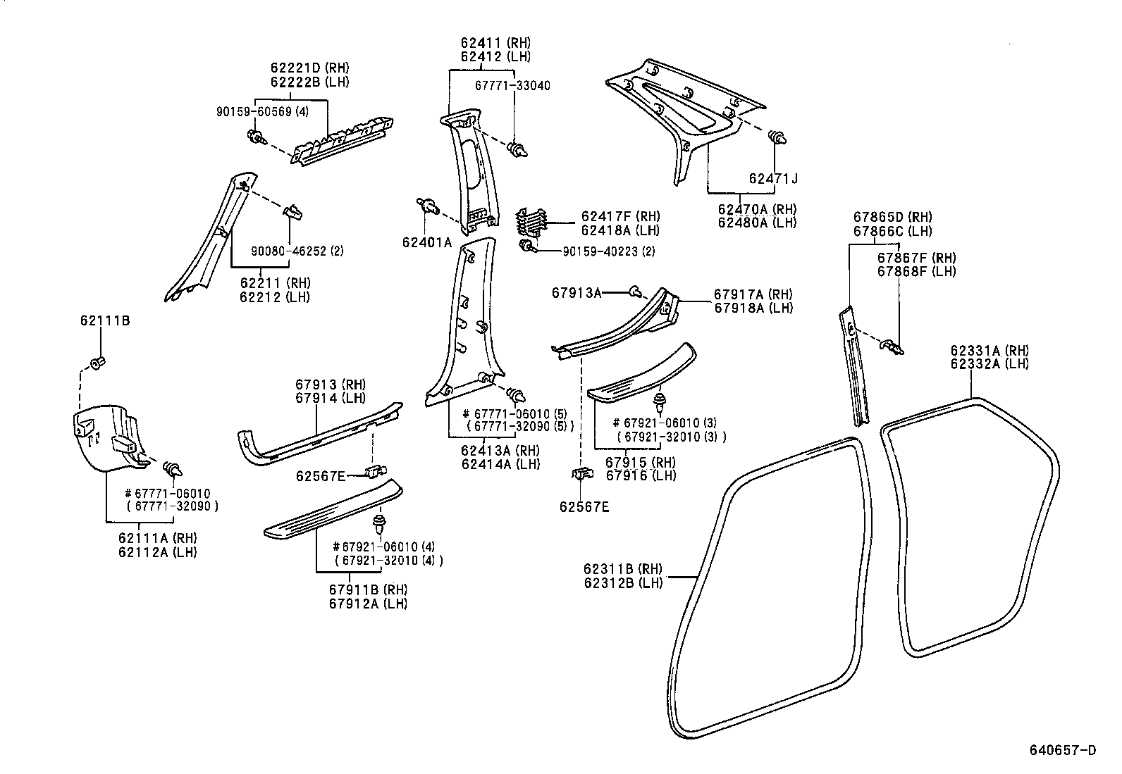 62331-AC040-A0 WEATHERSTRIP, REAR DOOR OPENING TRIM, RH product image