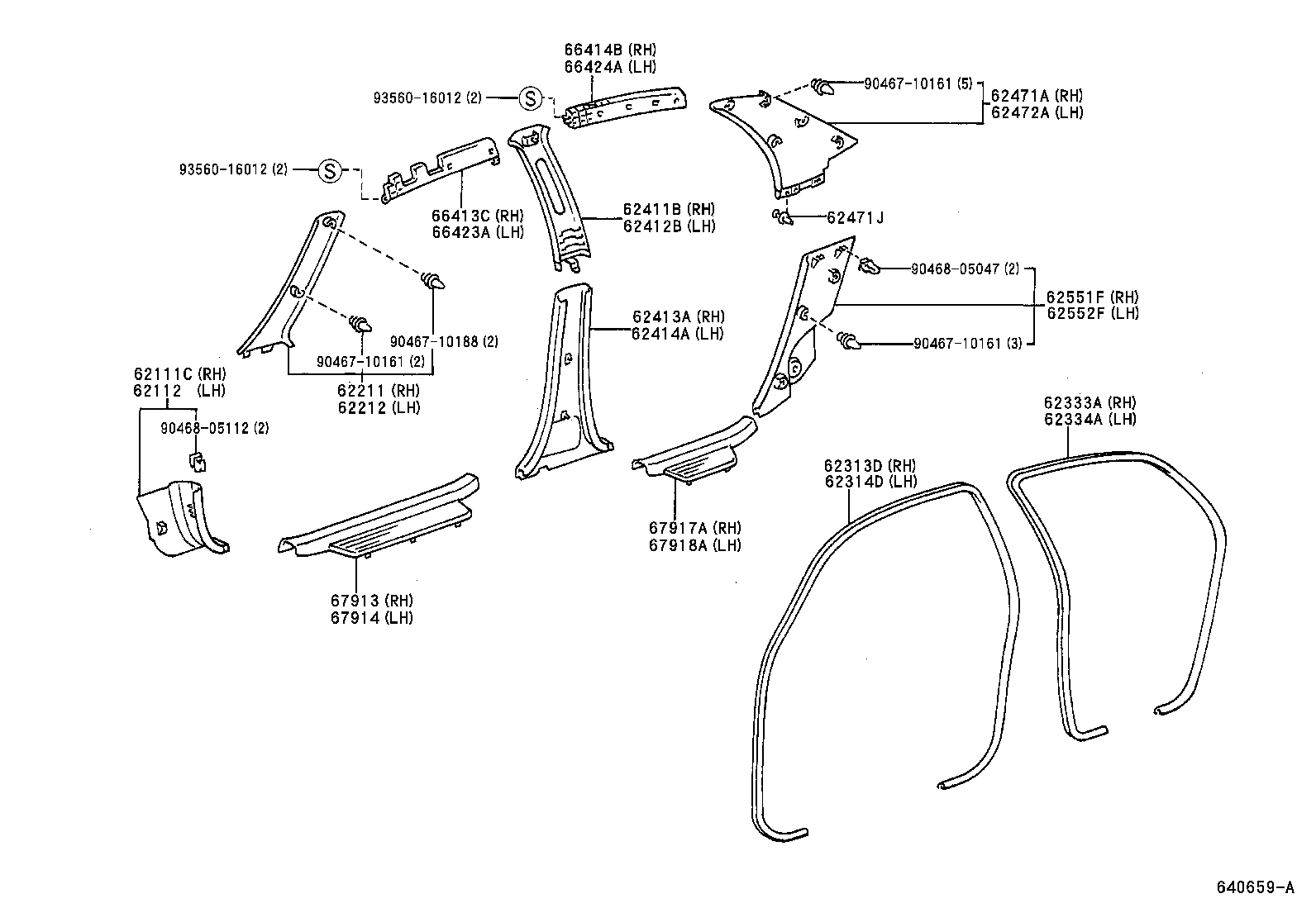 62333-52010-B1 TRIM, REAR DOOR OPENING, RH product image