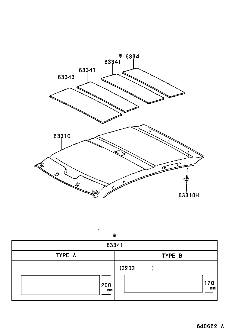 63310-52330-B1 HEADLINING ASSY, ROOF product image