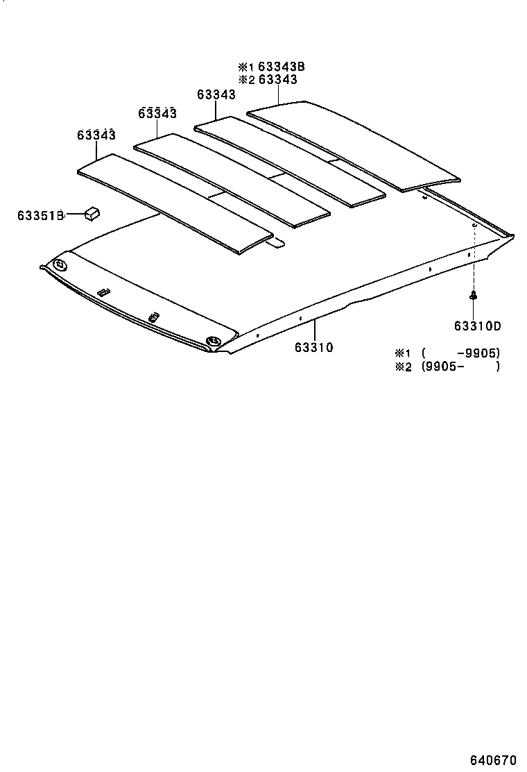 63343-20140 PAD, ROOF SILENCER, REAR product image