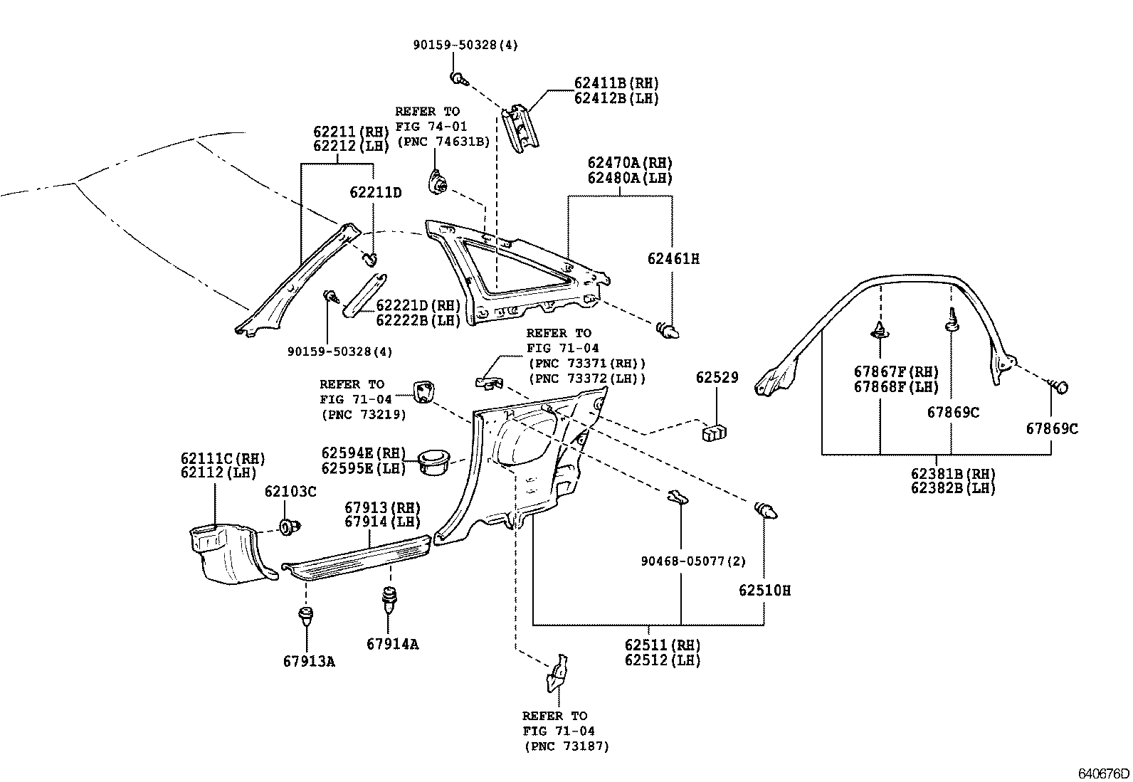 Toyota 62210-20090-B2 GARNISH, FRONT PILLAR, RH