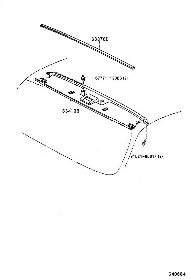 63413-26010-B0 BOARD, ROOF INNER RACK, FRONT product image
