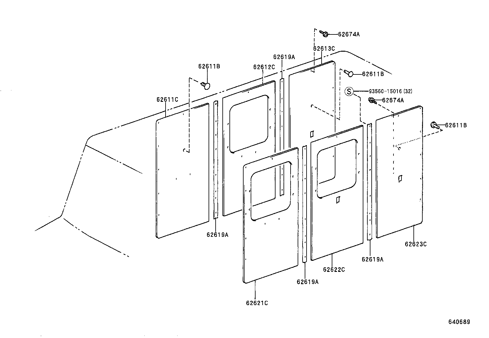 62613-37020 BOARD, SIDE TRIM NO.3, RH product image