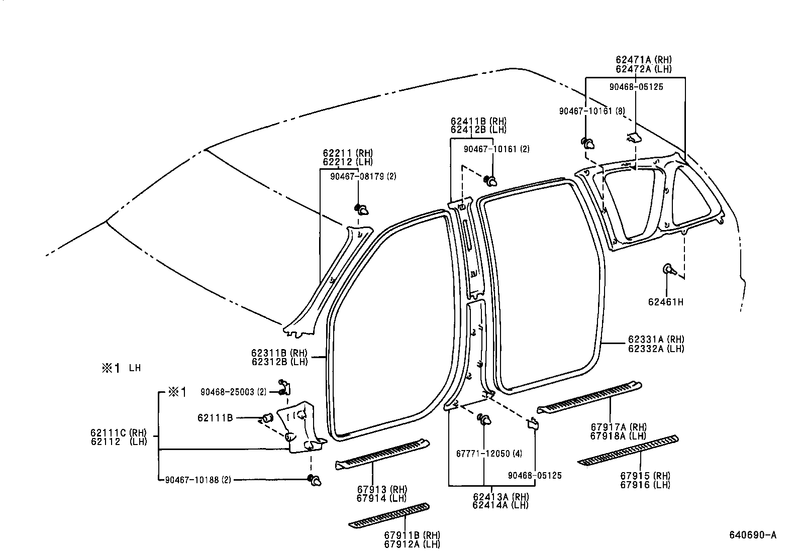 67917-44020-B0 PLATE, REAR DOOR SCUFF, RH product image