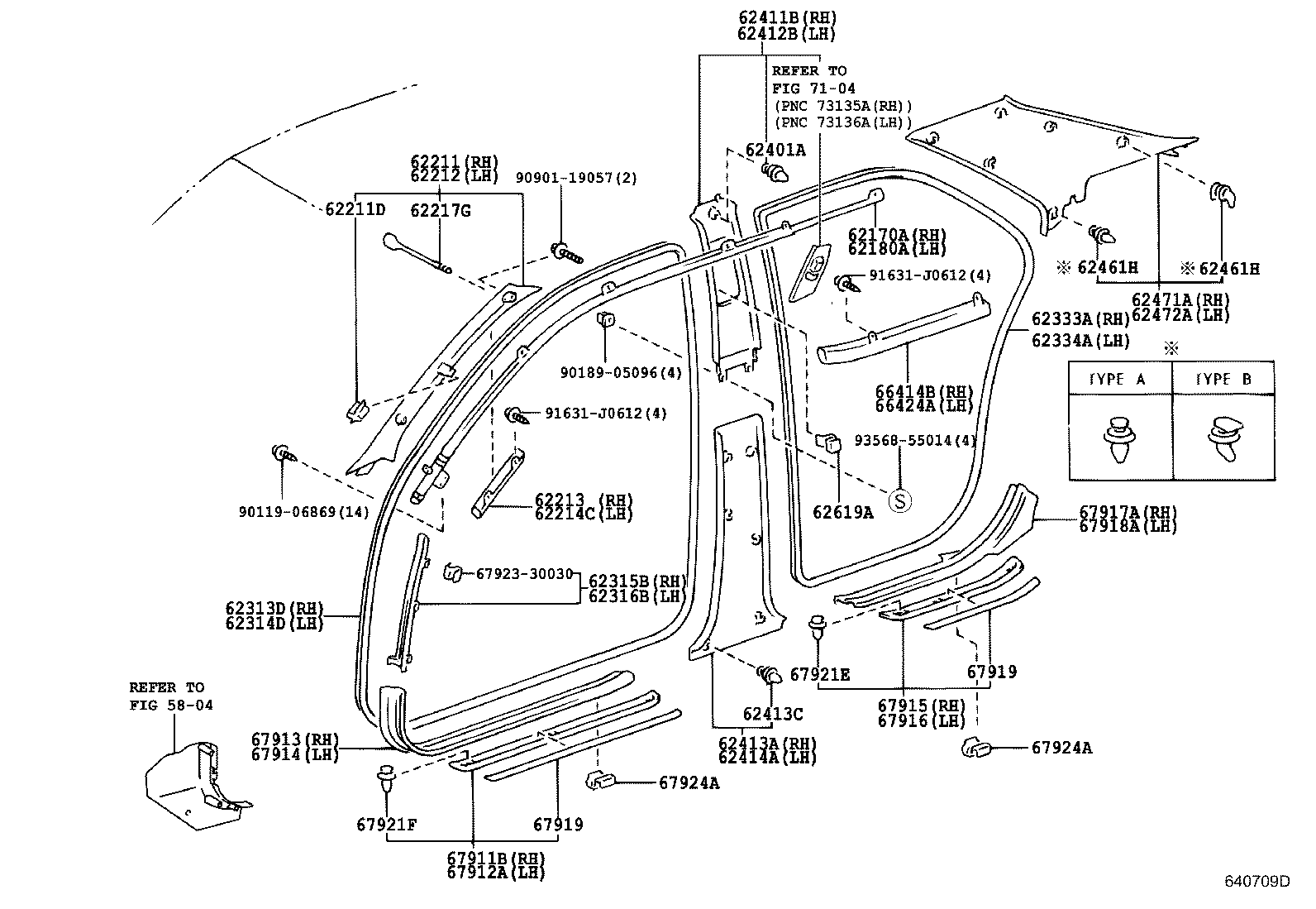 62170-30040 AIR BAG ASSY, CURTAIN SHIELD, RH product image