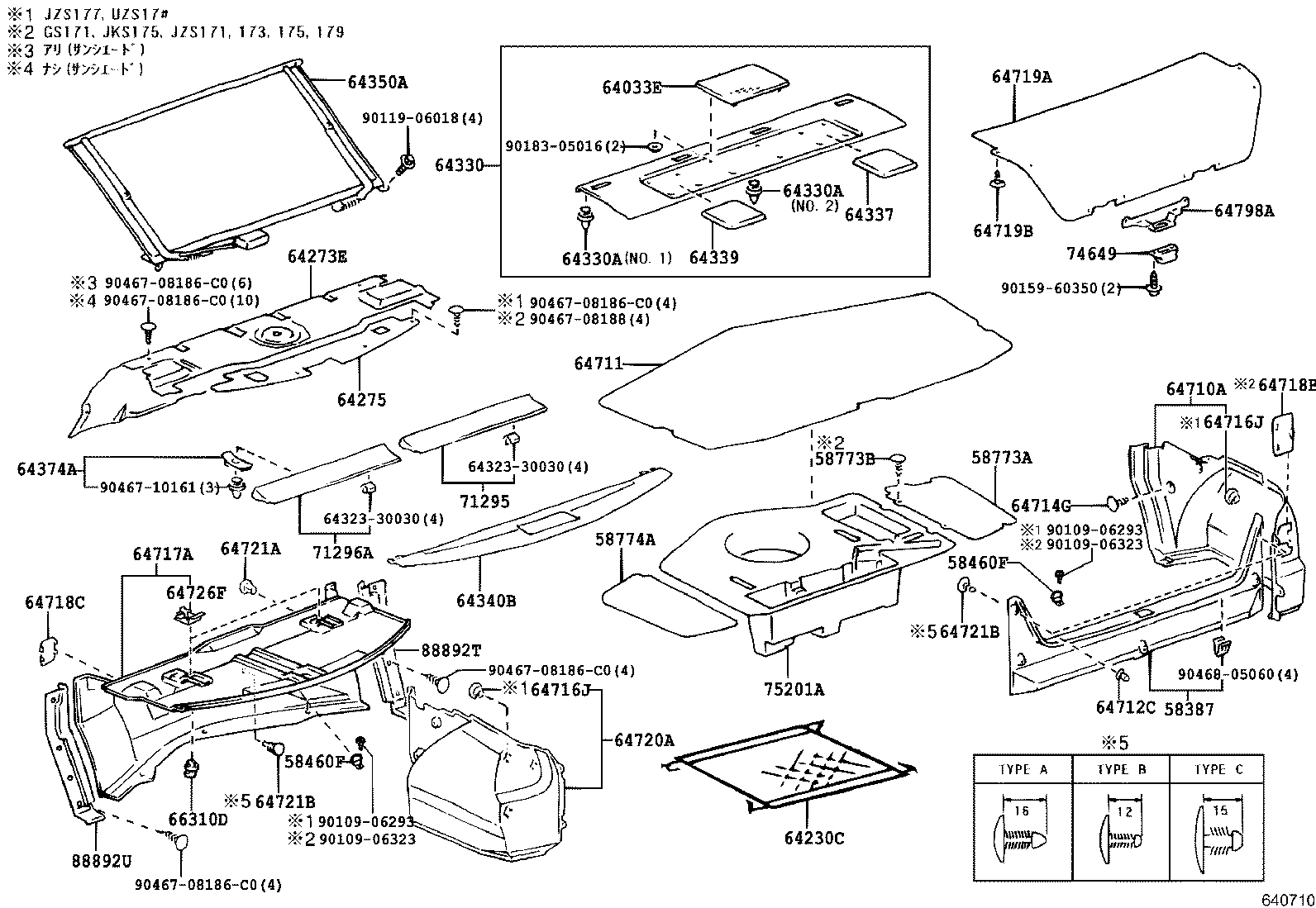 58703-30190 COVER, LUGGAGE COMPARTMENT SIDE, RH product image