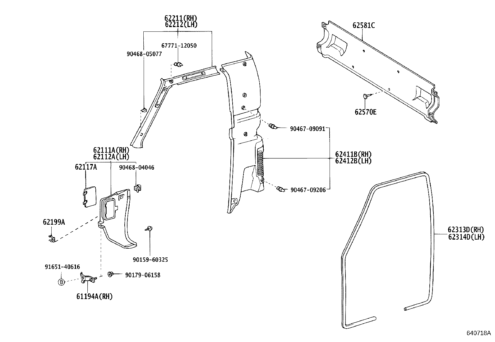 62333-60030-06 TRIM, REAR DOOR OPENING, LH product image
