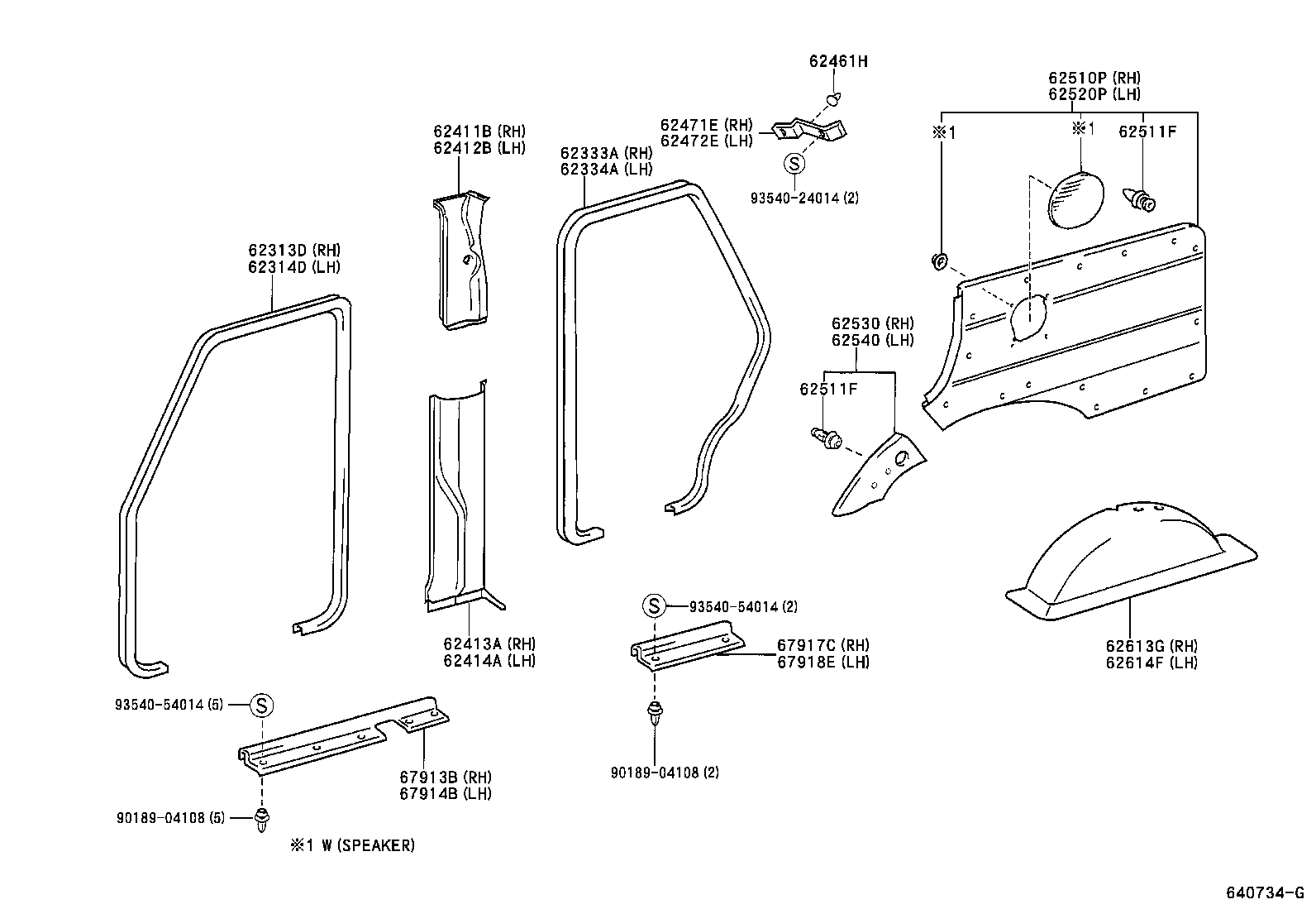62333-0B070-B0 TRIM, REAR DOOR OPENING, RH product image
