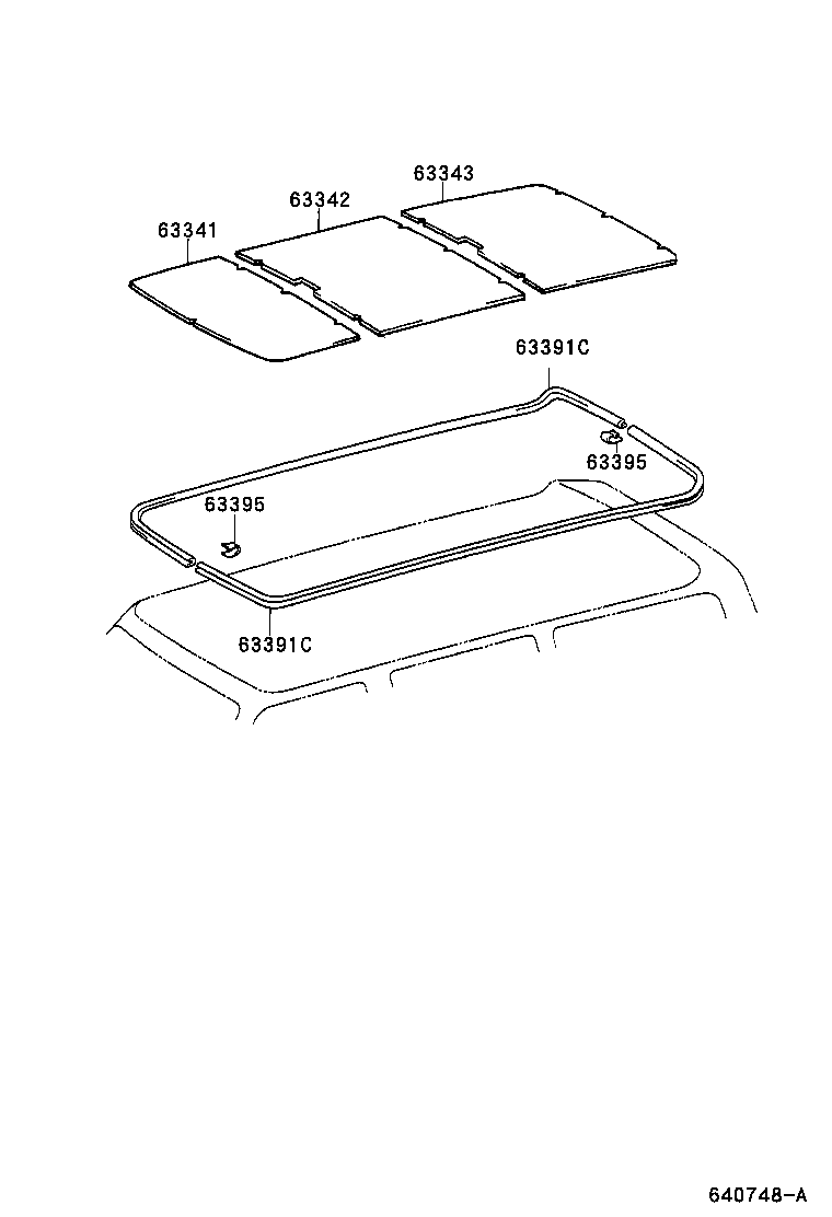 63361-0B080 SUPPORT, ROOF HEADLINING, NO.1 product image