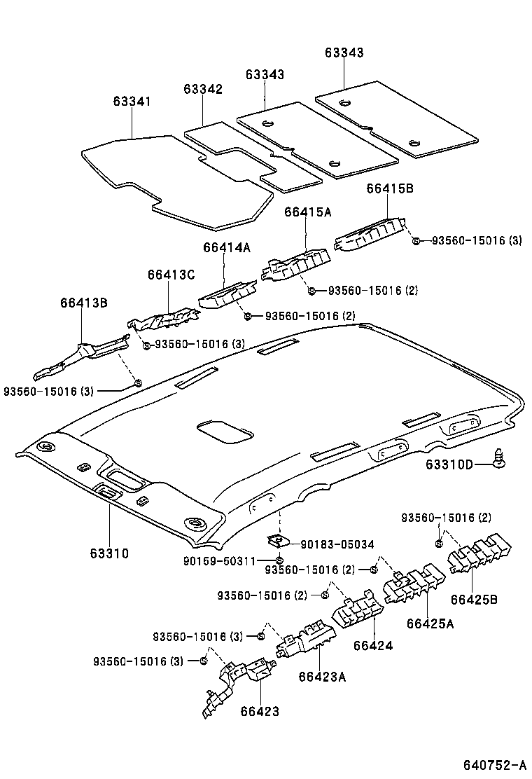 63341-28070 PAD, ROOF SILENCER, NO.1 product image