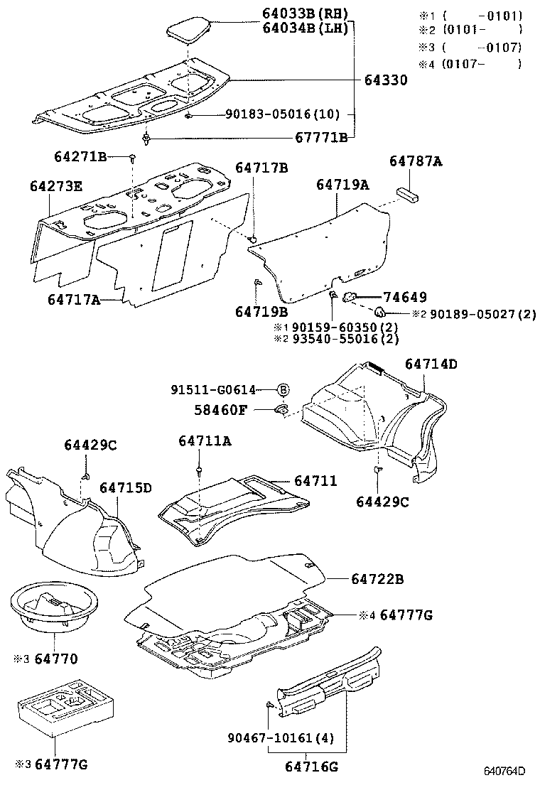Toyota 64330-53110-A0 PANEL ASSY, PACKAGE TRAY TRIM