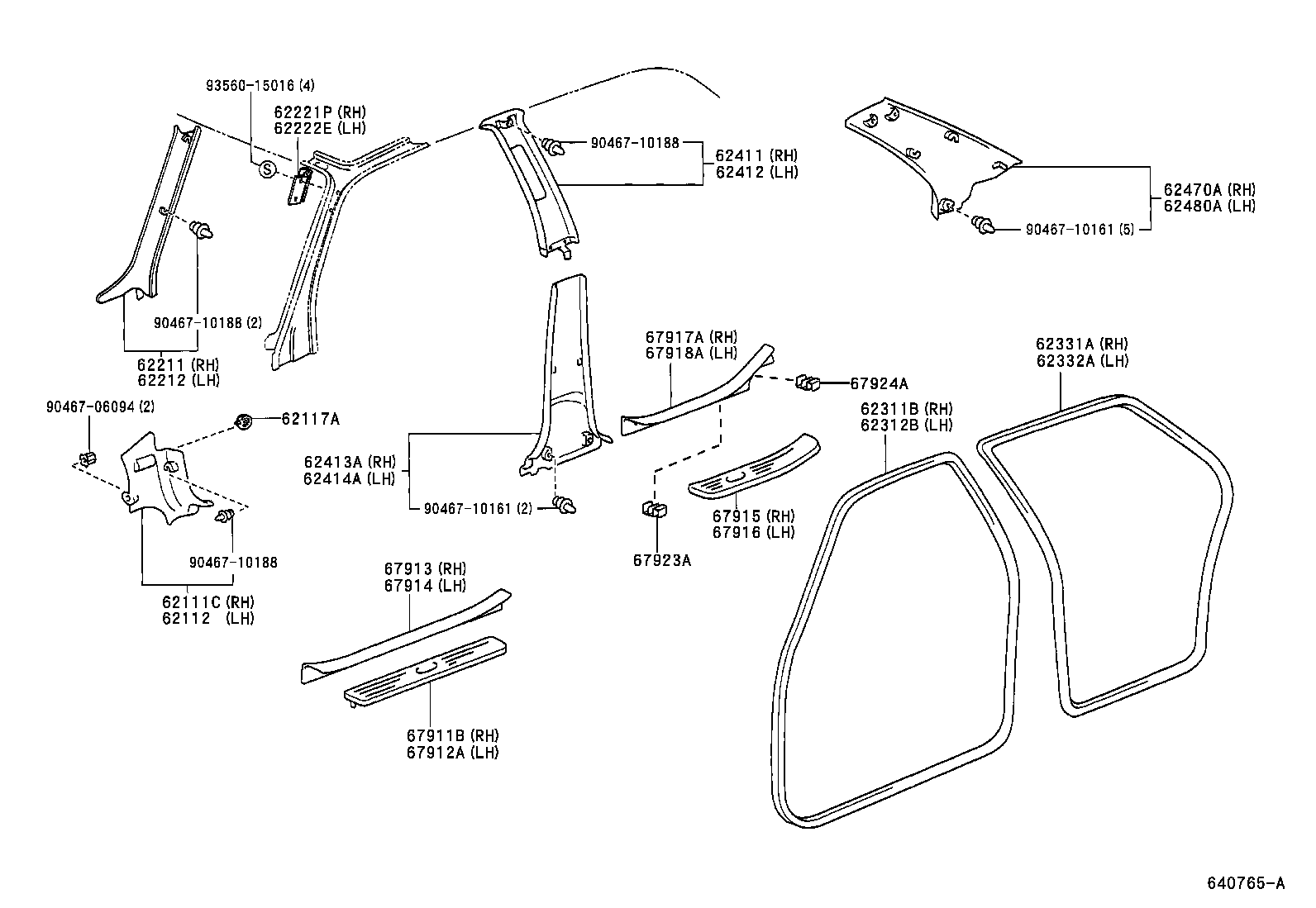 67923-46010 CLAMP, DOOR SCUFF PLATE, NO.1 product image