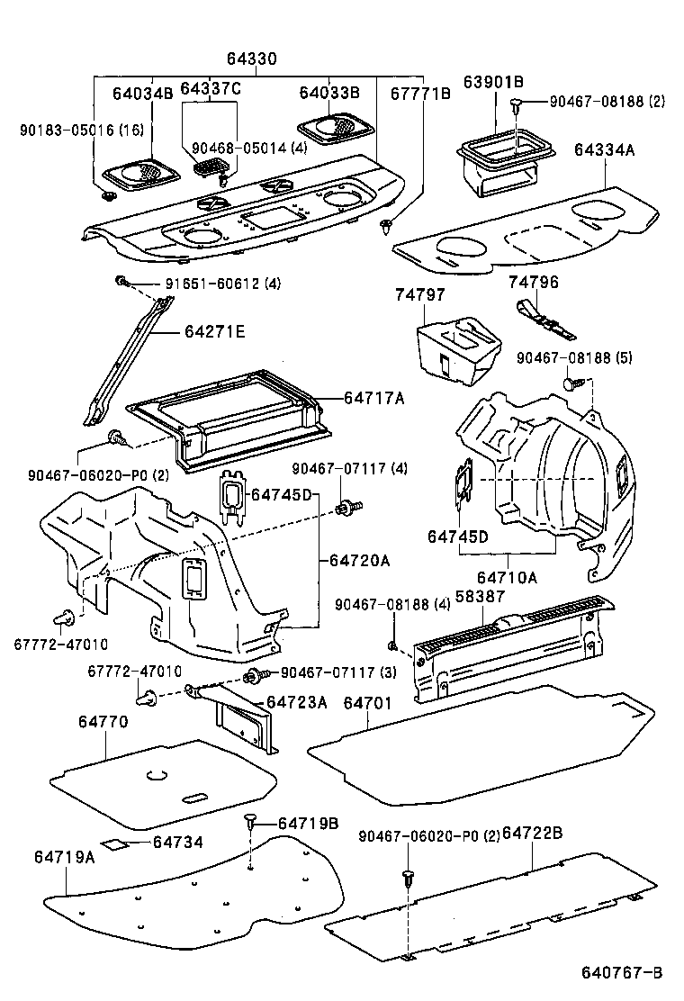 Toyota 58387-47010-B0 PLATE, REAR FLOOR FINISH
