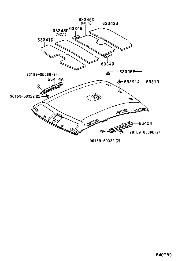 63345-51040 PAD, ROOF SILENCER, CENTER product image