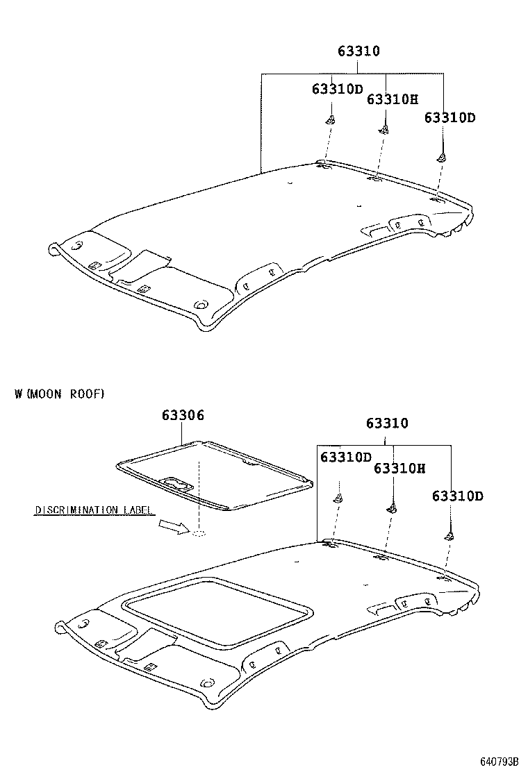 Toyota 63306-50040-B0 TRIM SUB-ASSY, SUNSHADE