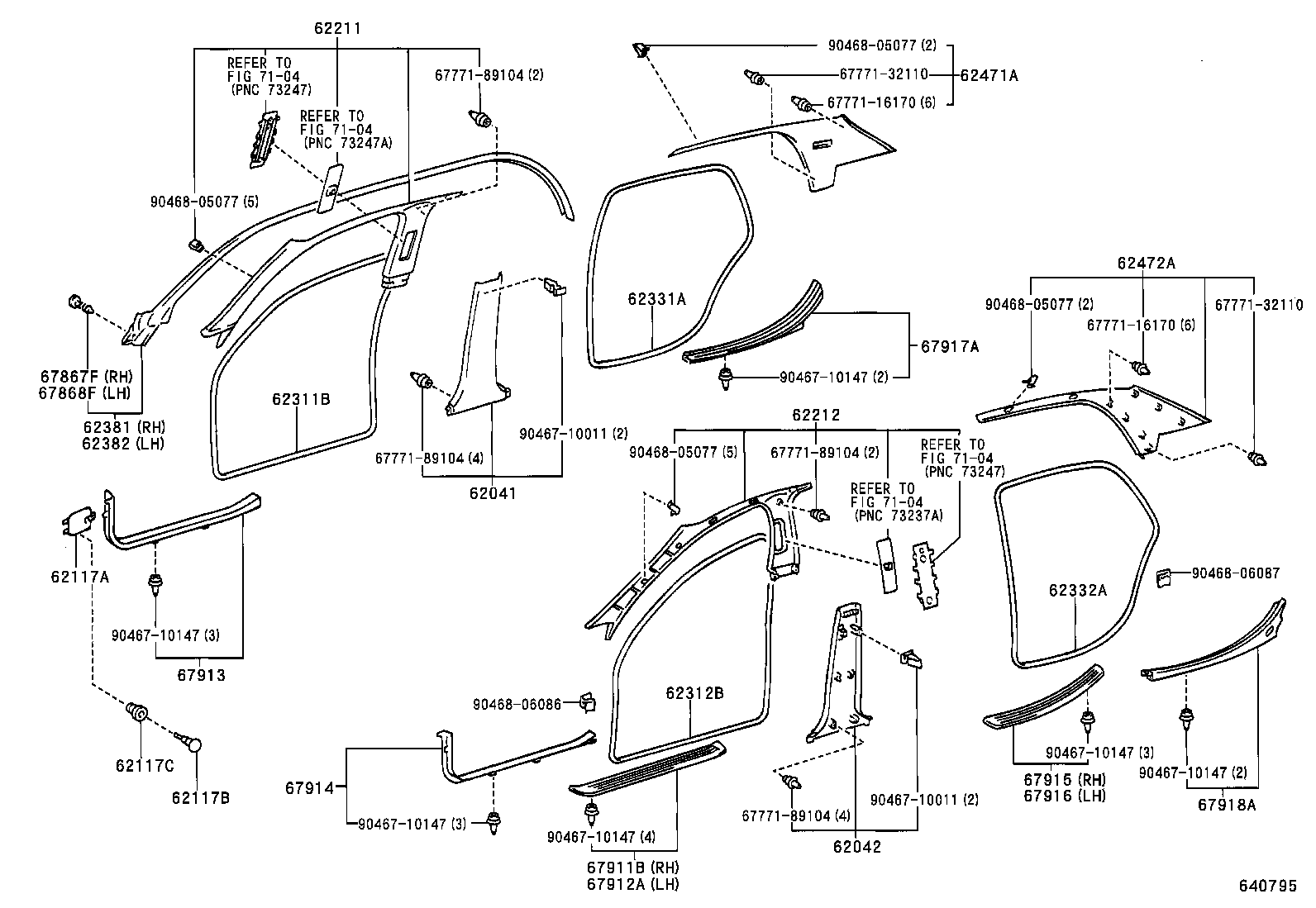 62381-30100 WEATHERSTRIP, ROOF SIDE RAIL, FRONT RH product image