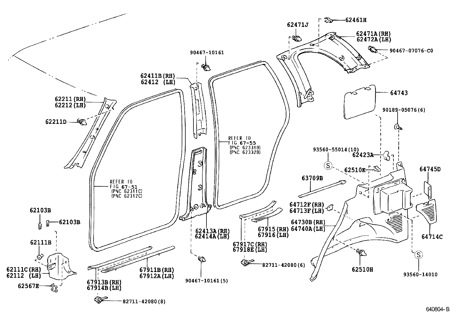 Toyota 62210-42020-B0 GARNISH, FRONT PILLAR, RH