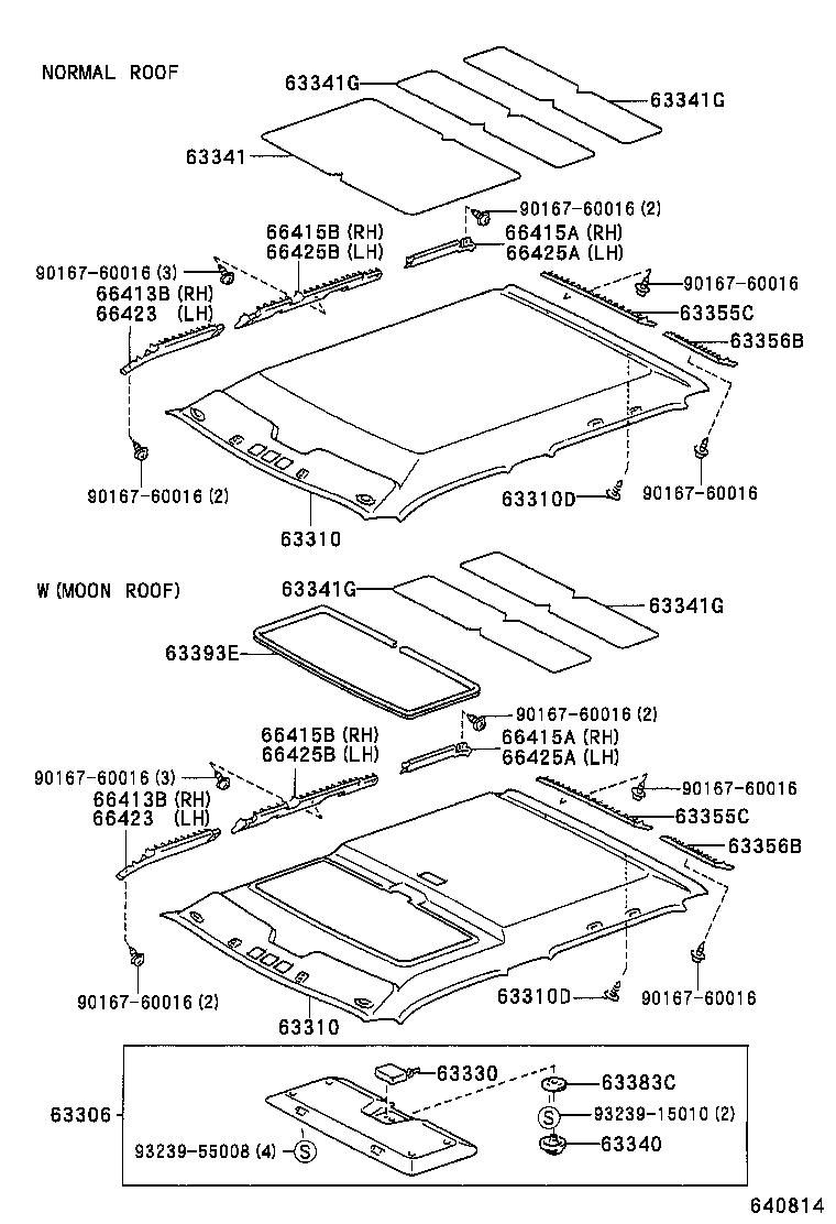 63363-35010 SUPPORT, ROOF HEADLINING, NO.3 product image