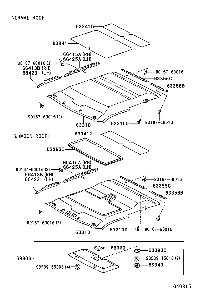63363-35010 SUPPORT, ROOF HEADLINING, NO.3 product image