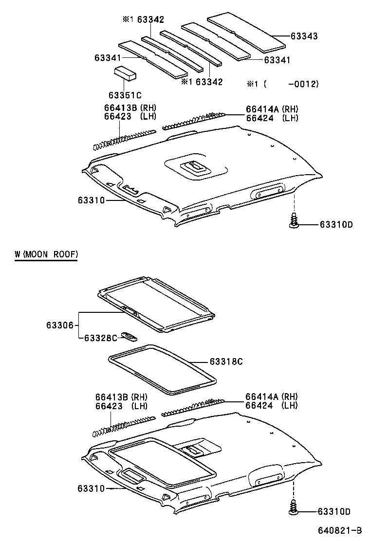 63351-02020 PAD, ROOF HEADLINING product image