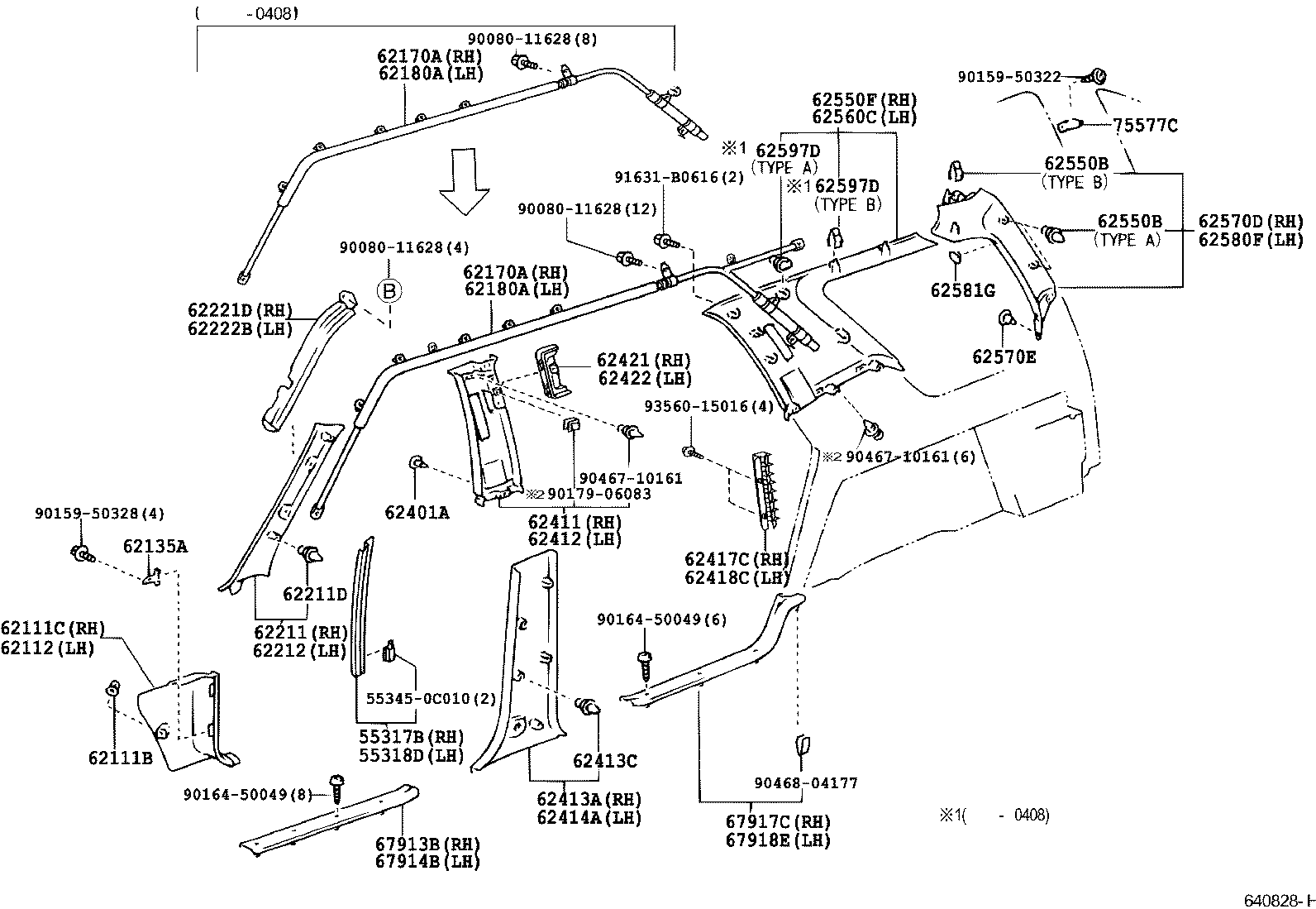 Toyota 62210-0C020-E0 GARNISH, FRONT PILLAR, RH