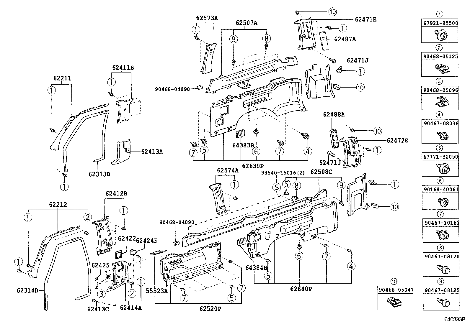 90467-08046-C0 CLIP (FOR ROOF SIDE GARNISH) product image