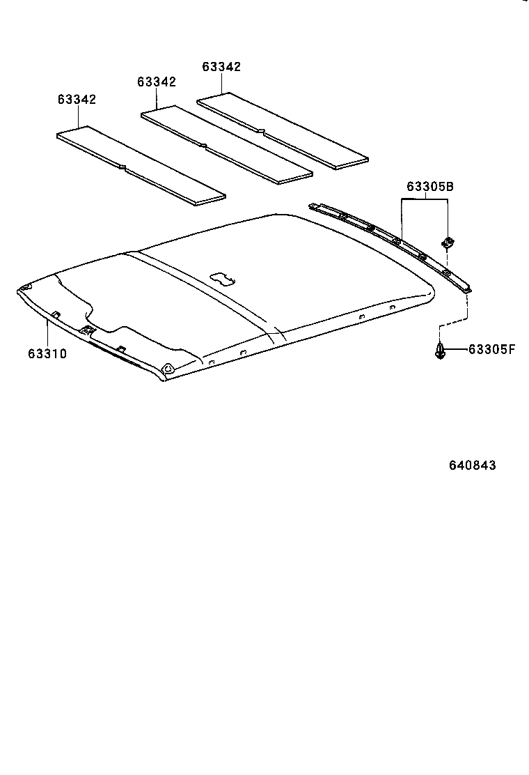 63305-12151-K0 TRIM SUB-ASSY, ROOF HEADLINING, REAR product image