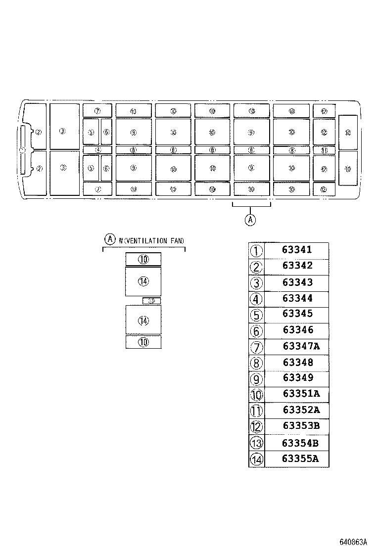 63352-36030 PAD, ROOF SILENCER, NO.11 product image