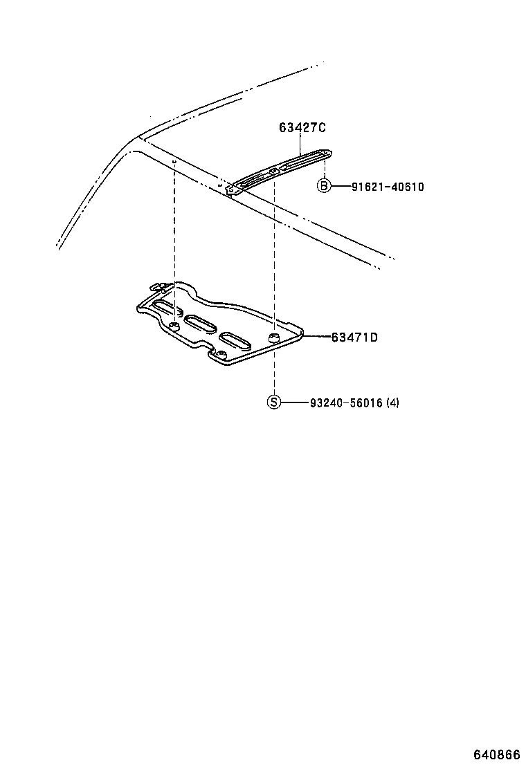 63471-37020-B1 LEG, ROOF RACK, FRONT RH product image