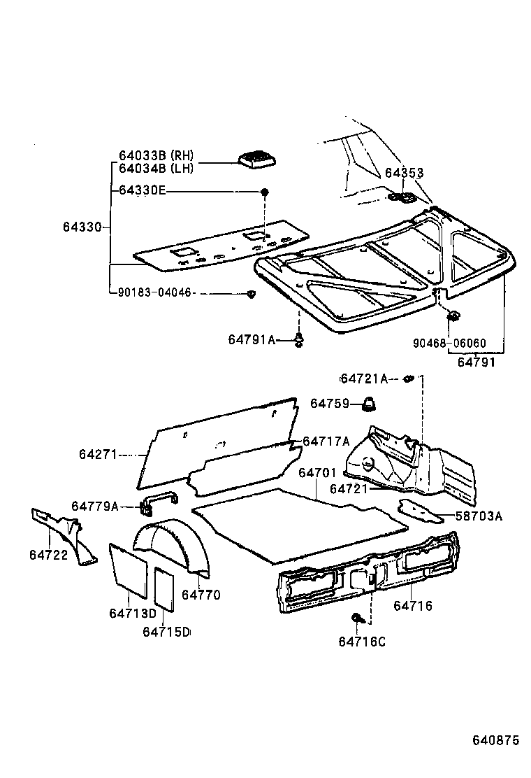 64721-22190 COVER, LUGGAGE COMPARTMENT TRIM, INNER RH product image