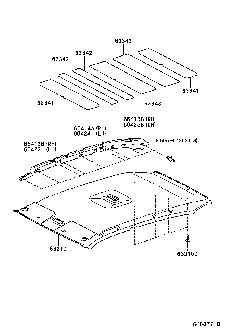 63341-12180 PAD, ROOF SILENCER, NO.1 product image