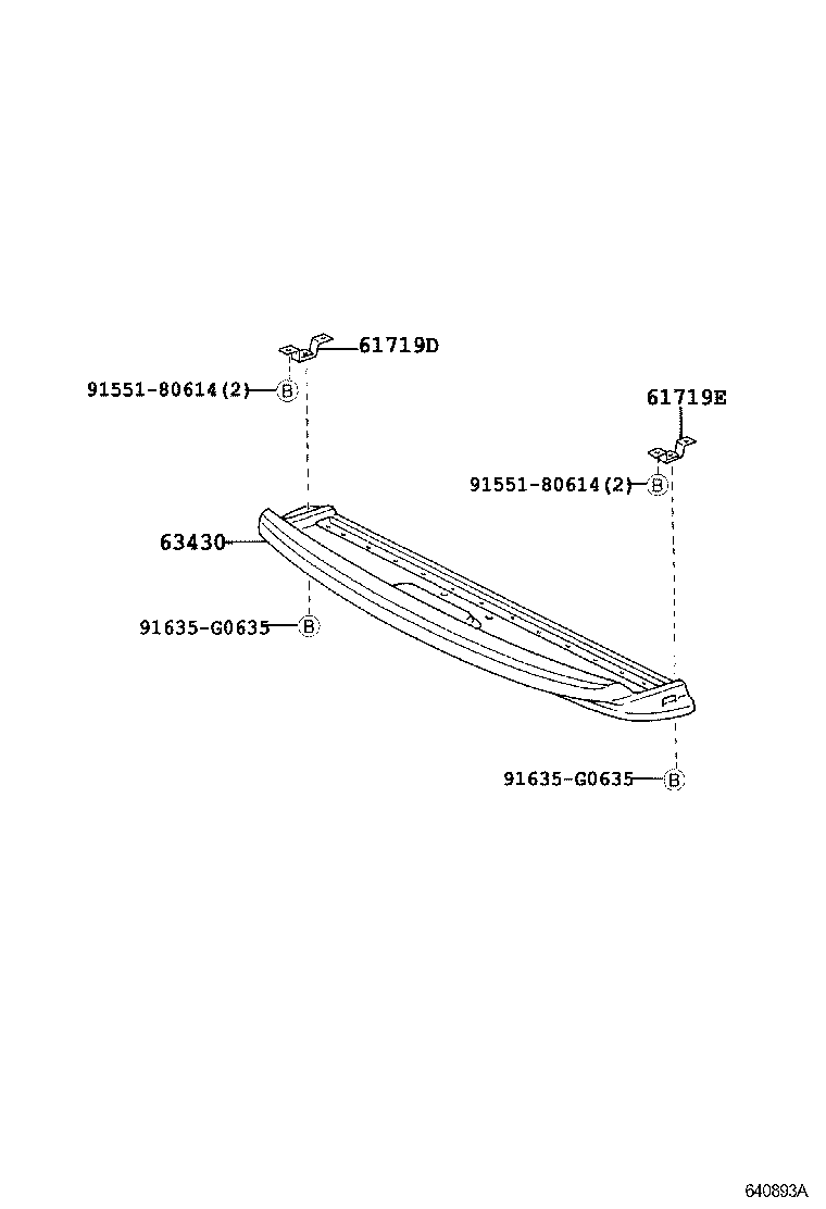 63407-37010 BRACKET, ROOM RACK FRAME product image