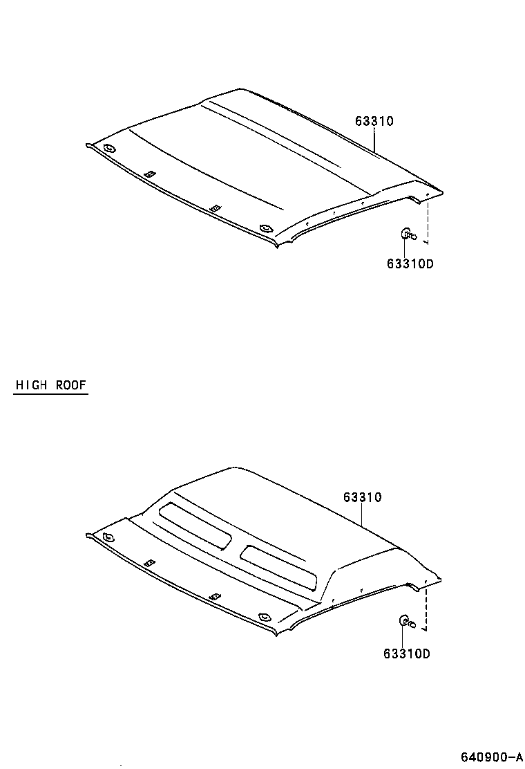 63328-37010 FASTENER, ROOF HEADLINING, NO.1 product image