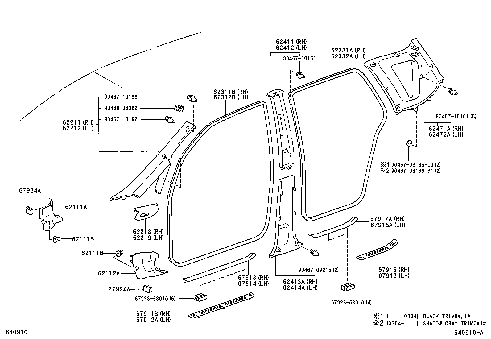 62212-13060-B0 GARNISH, FRONT PILLAR, LH product image