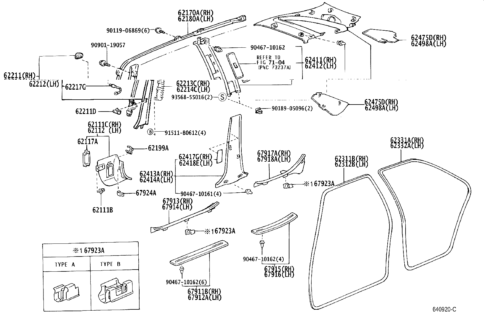 62475-53010 PAD, ROOF SIDE INNER GARNISH, RH product image