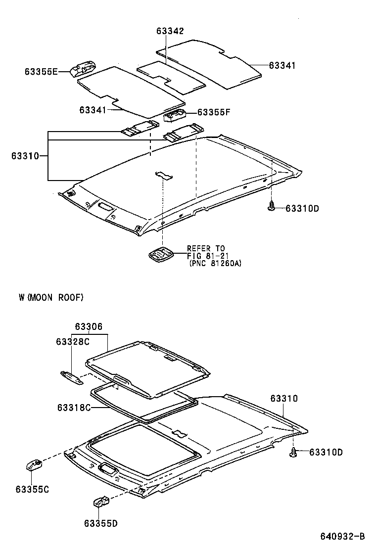 Toyota 63306-53010-B1 TRIM SUB-ASSY, SUNSHADE