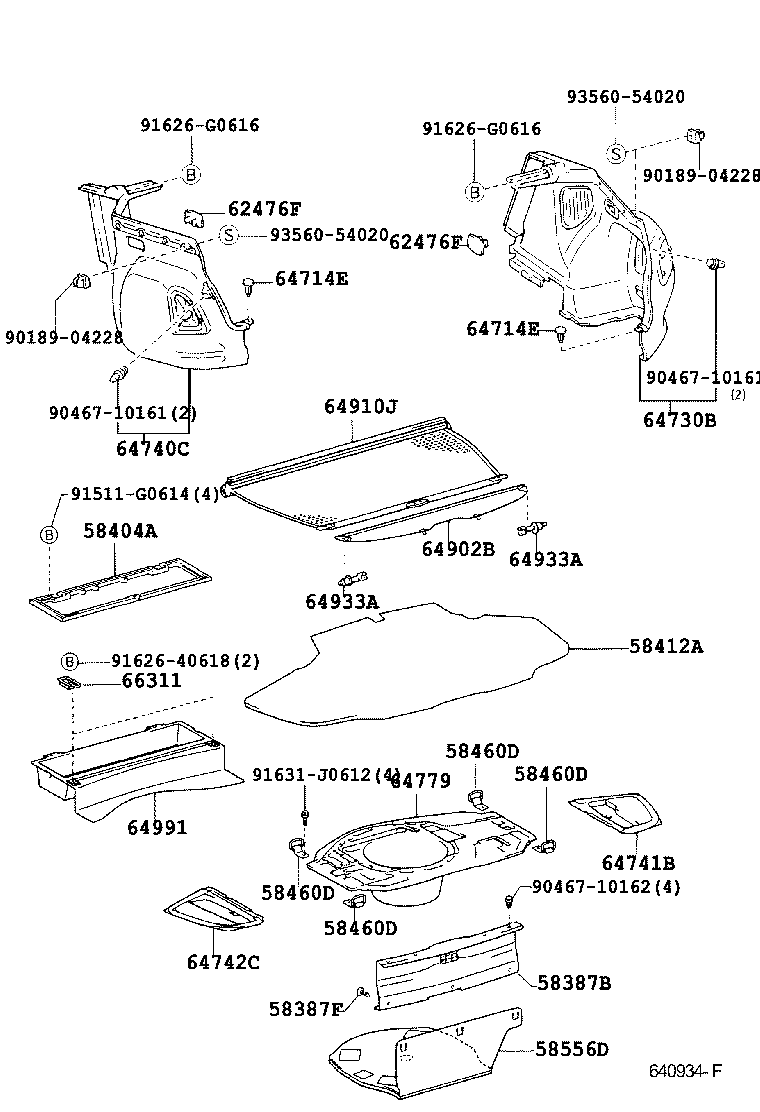 Toyota 58460-33010 STRIKER ASSY, LUGGAGE HOLD BELT