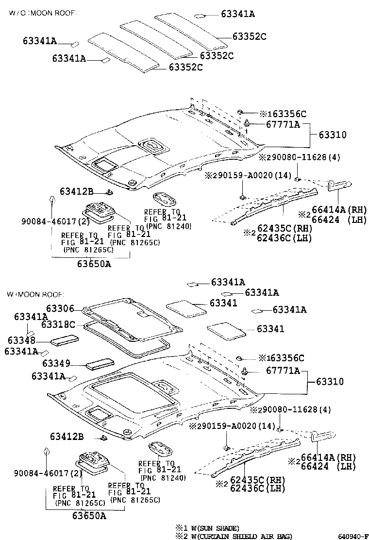 Toyota 63306-AA020-B0 TRIM SUB-ASSY, SUNSHADE