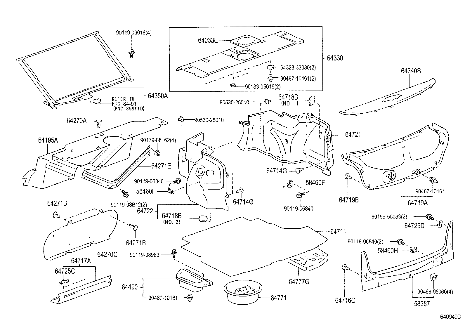 64350-33020 SHADE ASSY, REAR WINDOW product image