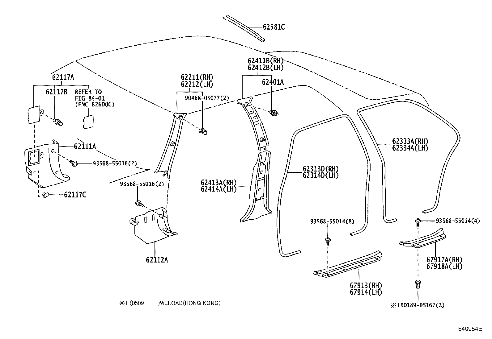 62333-43010-B2 TRIM, REAR DOOR OPENING, RH product image