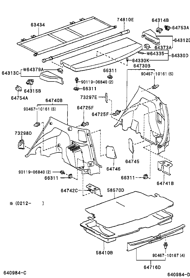 64754-13010 GARNISH, DECK SIDE, REAR, LH product image