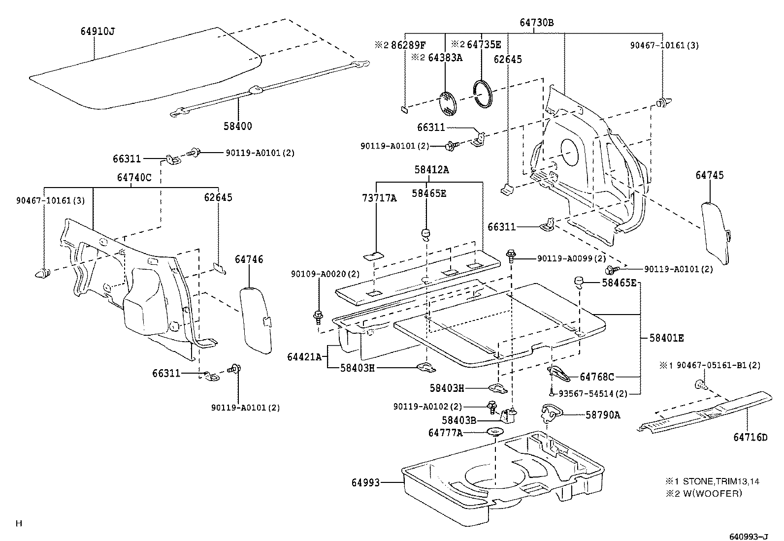 Toyota 64745-01050-B0 COVER, REAR COMBINATION LAMP SERVICE, RH