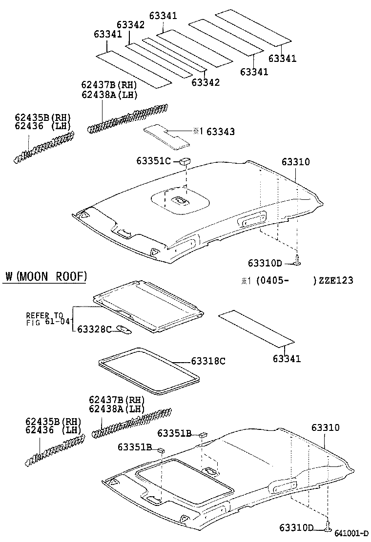 62437-02010 PAD, ROOF SIDE RAIL, REAR RH product image