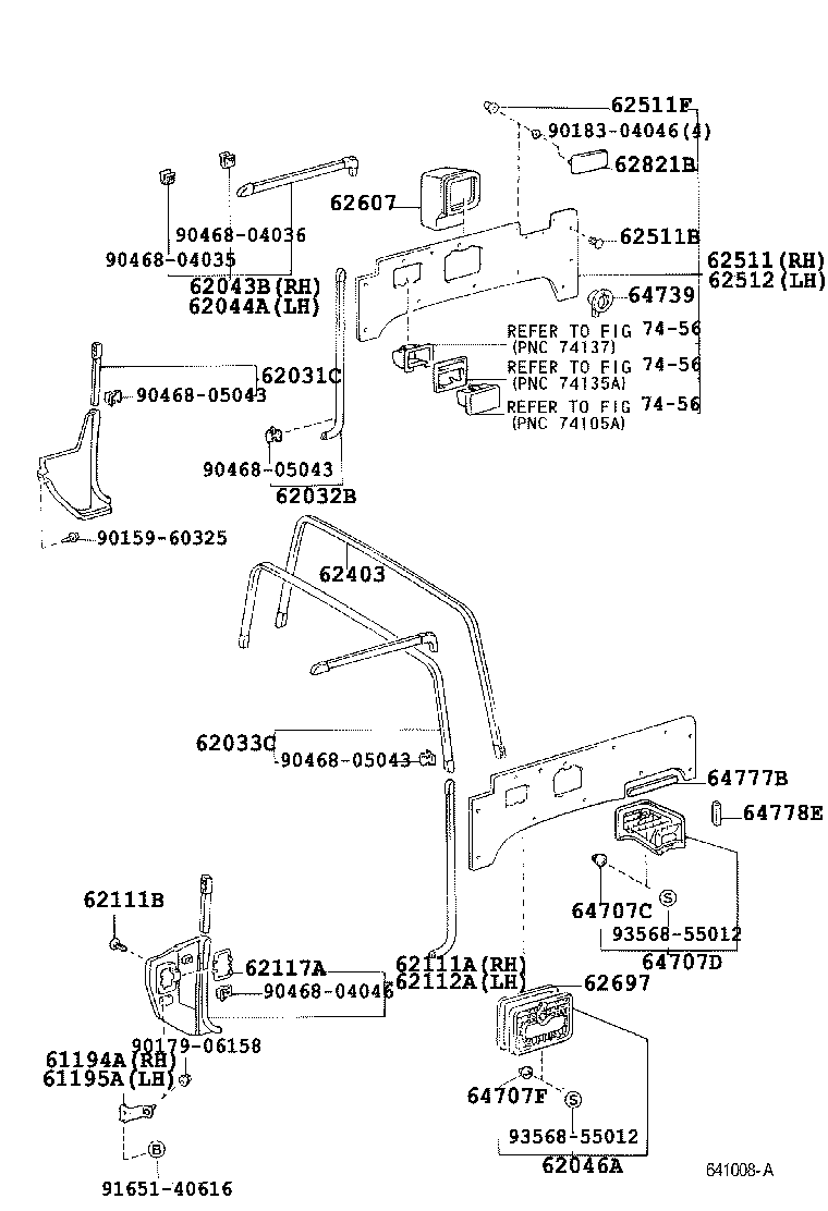 Toyota 62211-90K04-08 GARNISH, FRONT PILLAR, RH