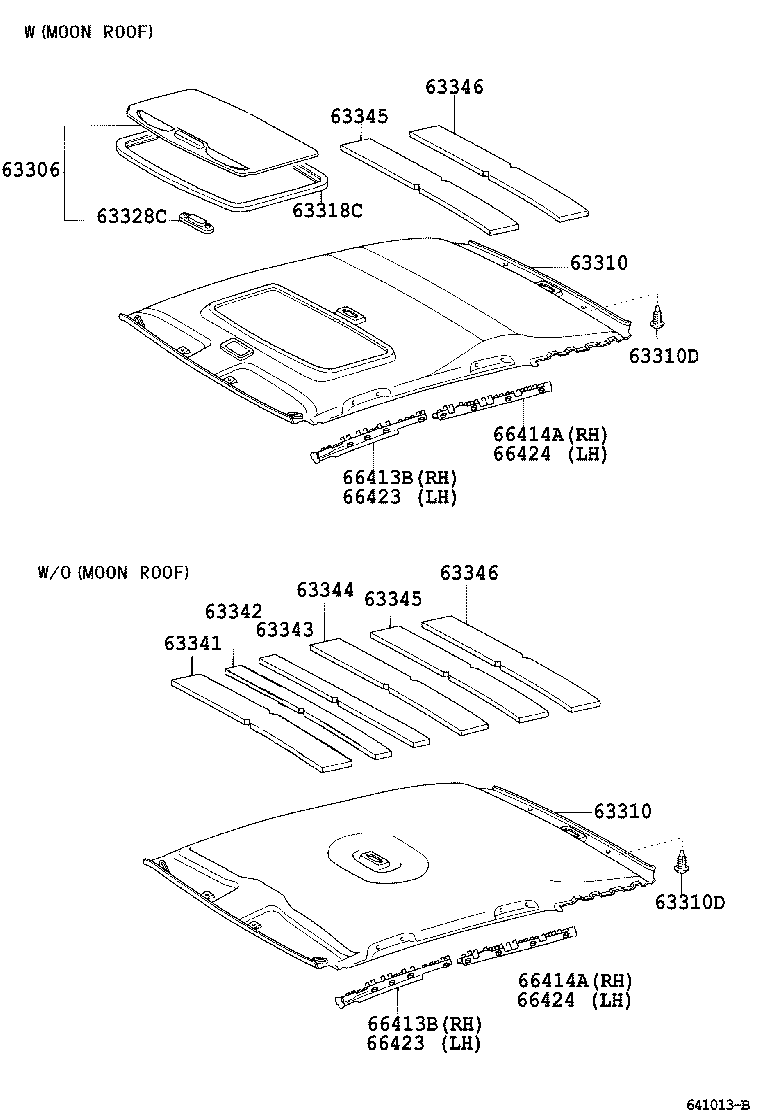 Toyota 63343-02040 PAD, ROOF SILENCER, NO.5