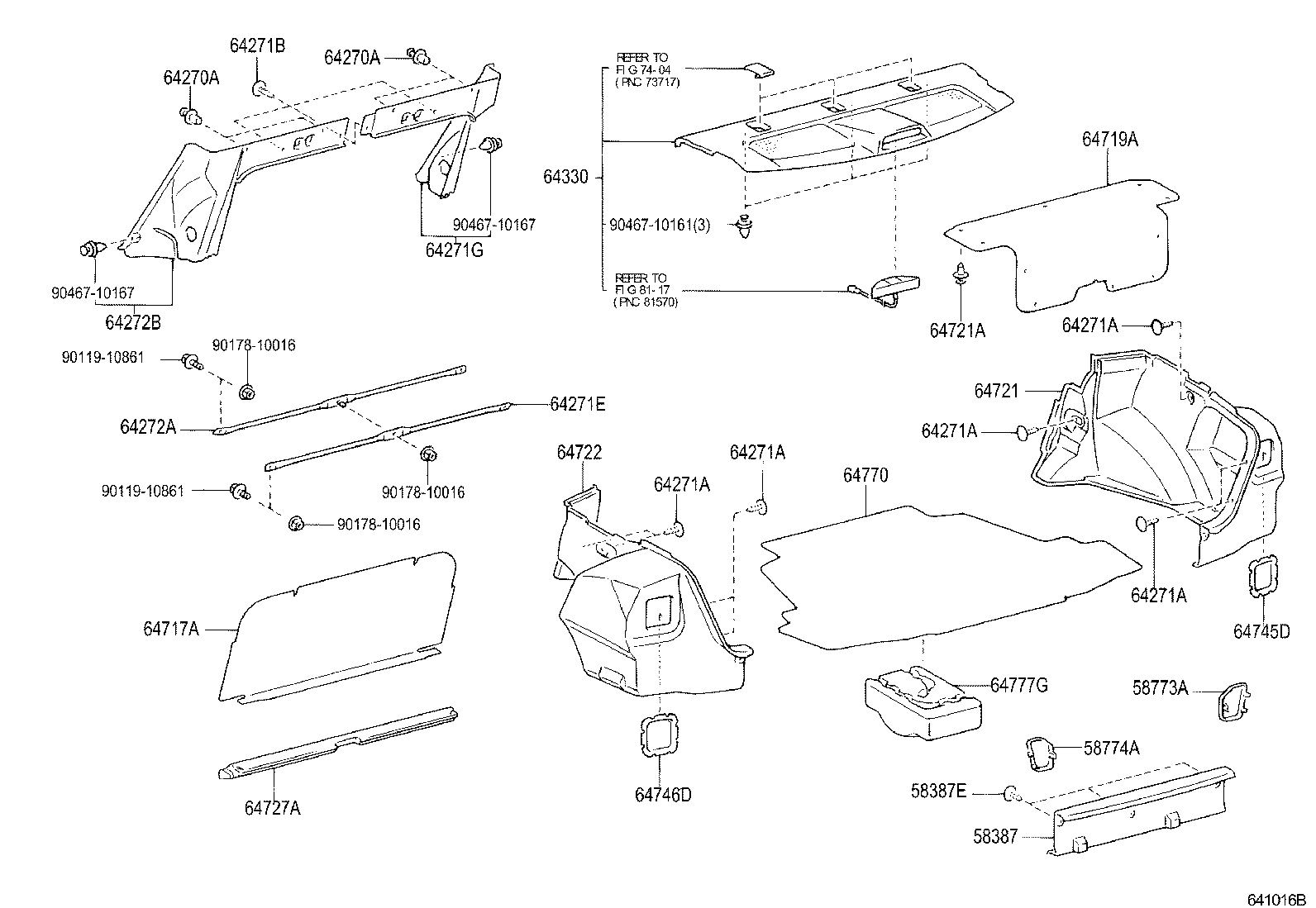Toyota 64330-02330-B1 PANEL ASSY, PACKAGE TRAY TRIM